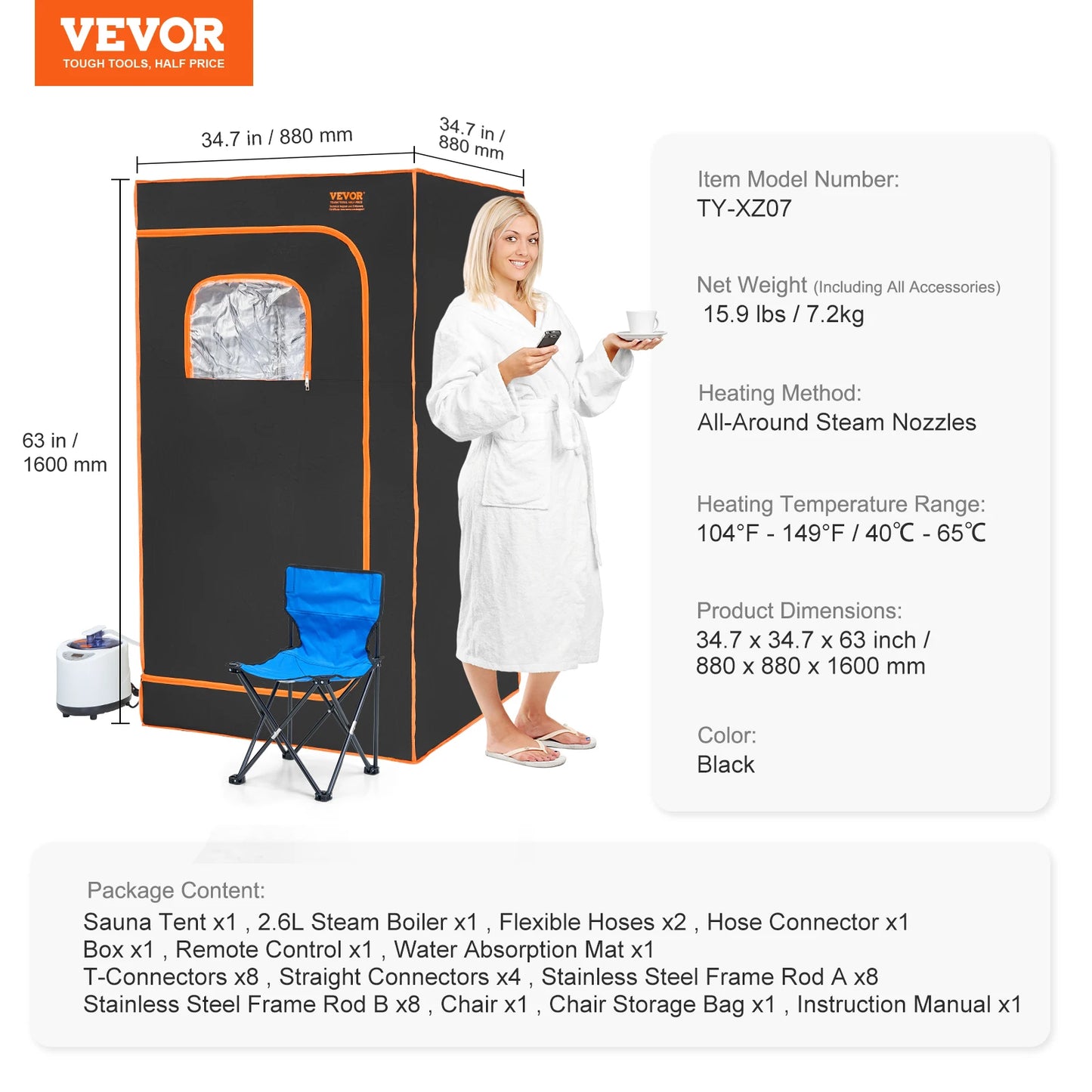 Compact Portable Steam Sauna Tent