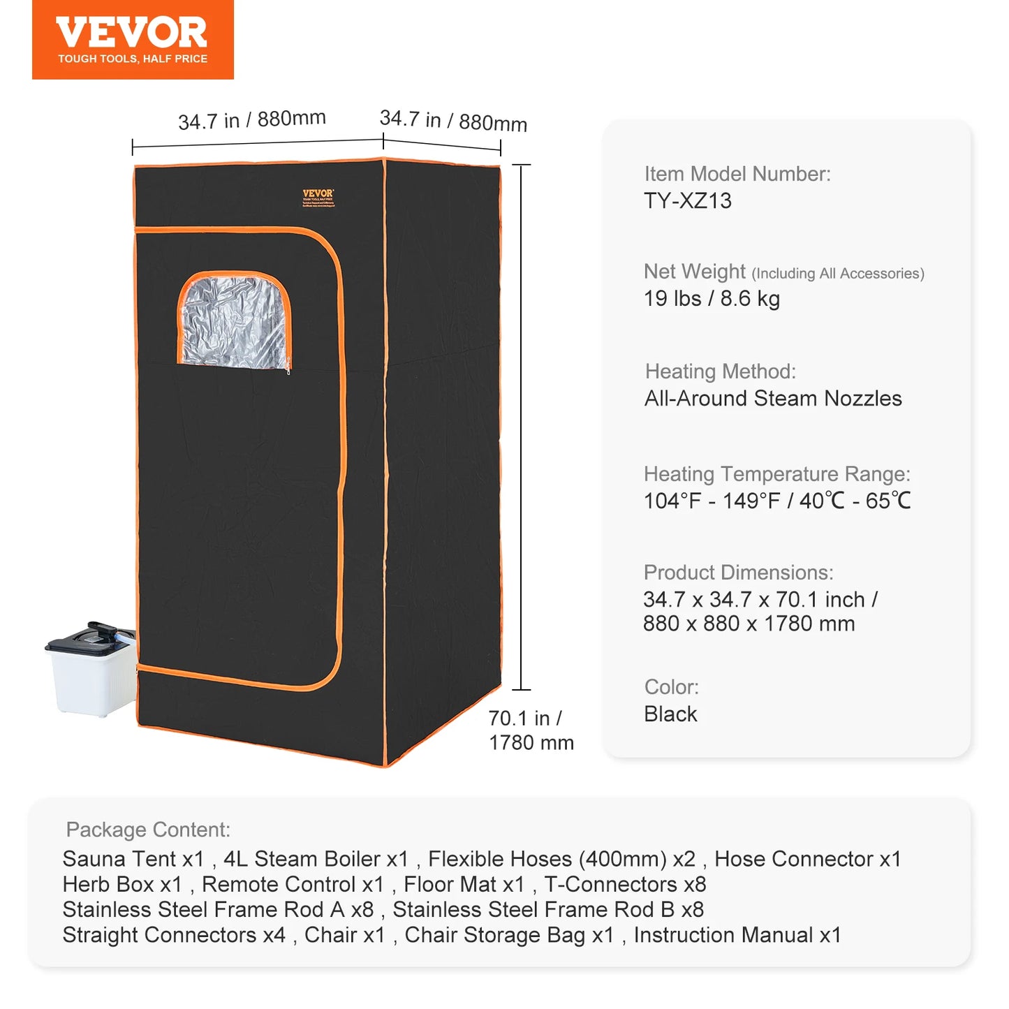 Compact Portable Steam Sauna Tent