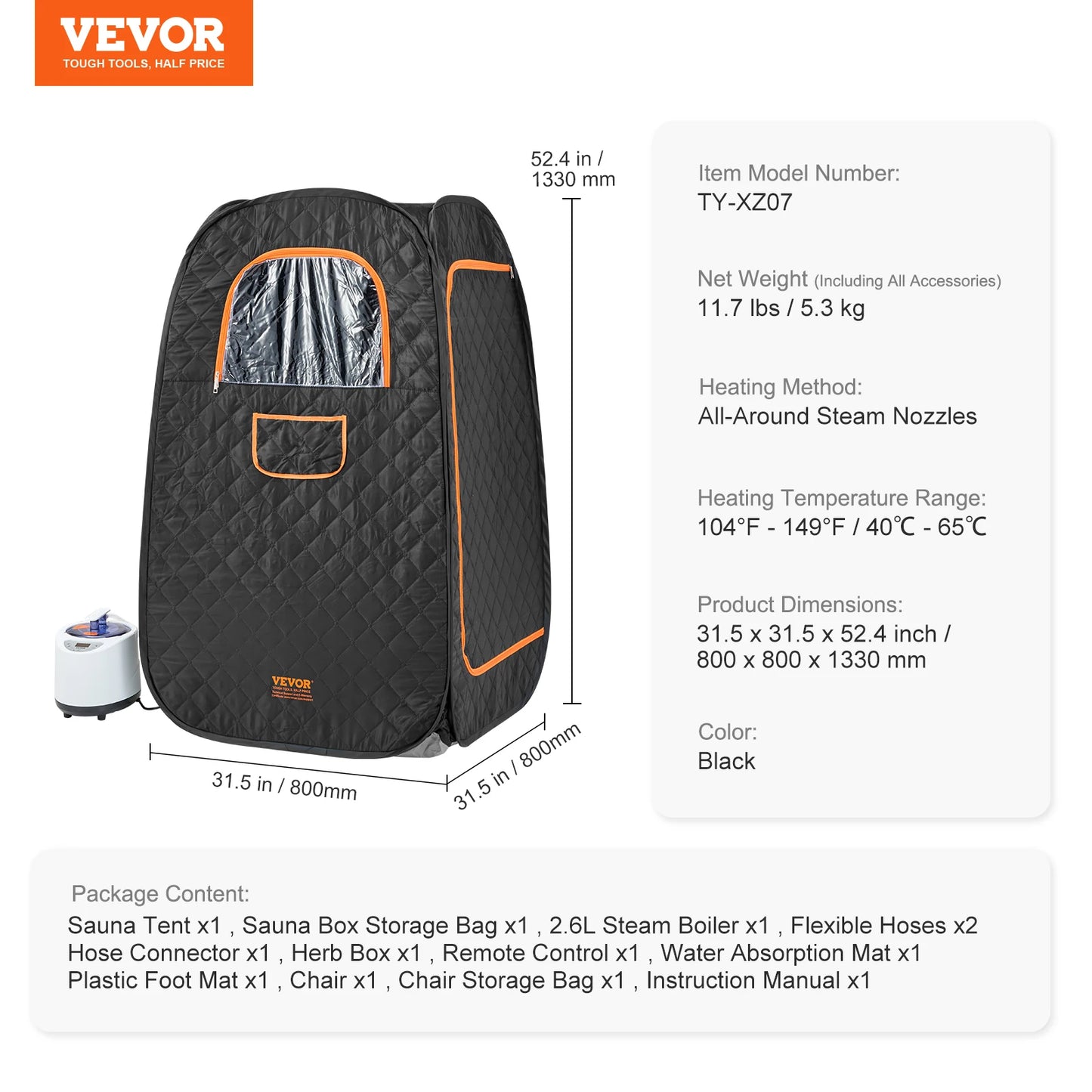 Compact Portable Steam Sauna Tent